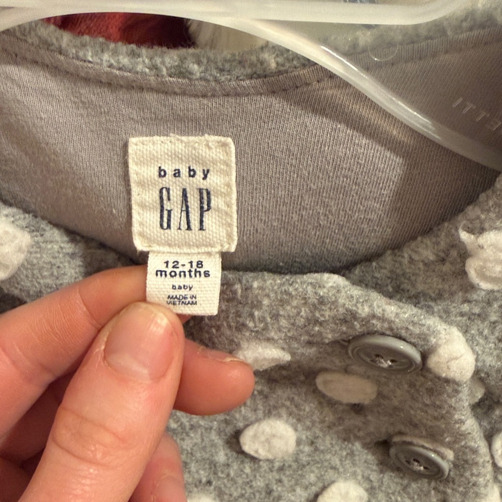 Baby Gap Gray and White Polka Dot Cotton Blend Jacket 12-18 Months - Picture 3 of 3